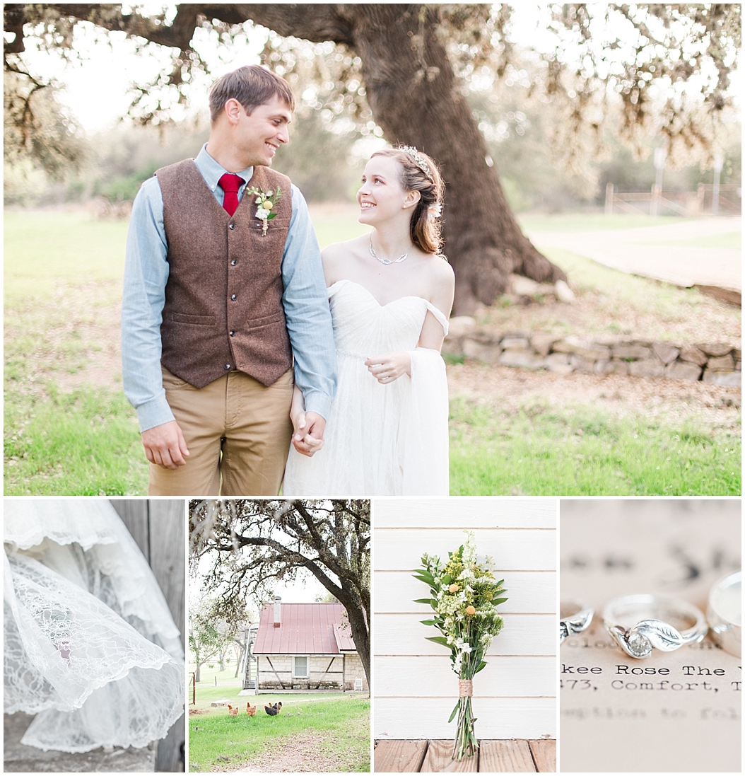 A spring boho wedding with greenery at Cherokee Rose Venue in Comfort Texas by Boerne Wedding Photographer Allison Jeffers Wedding Photography 0001 1