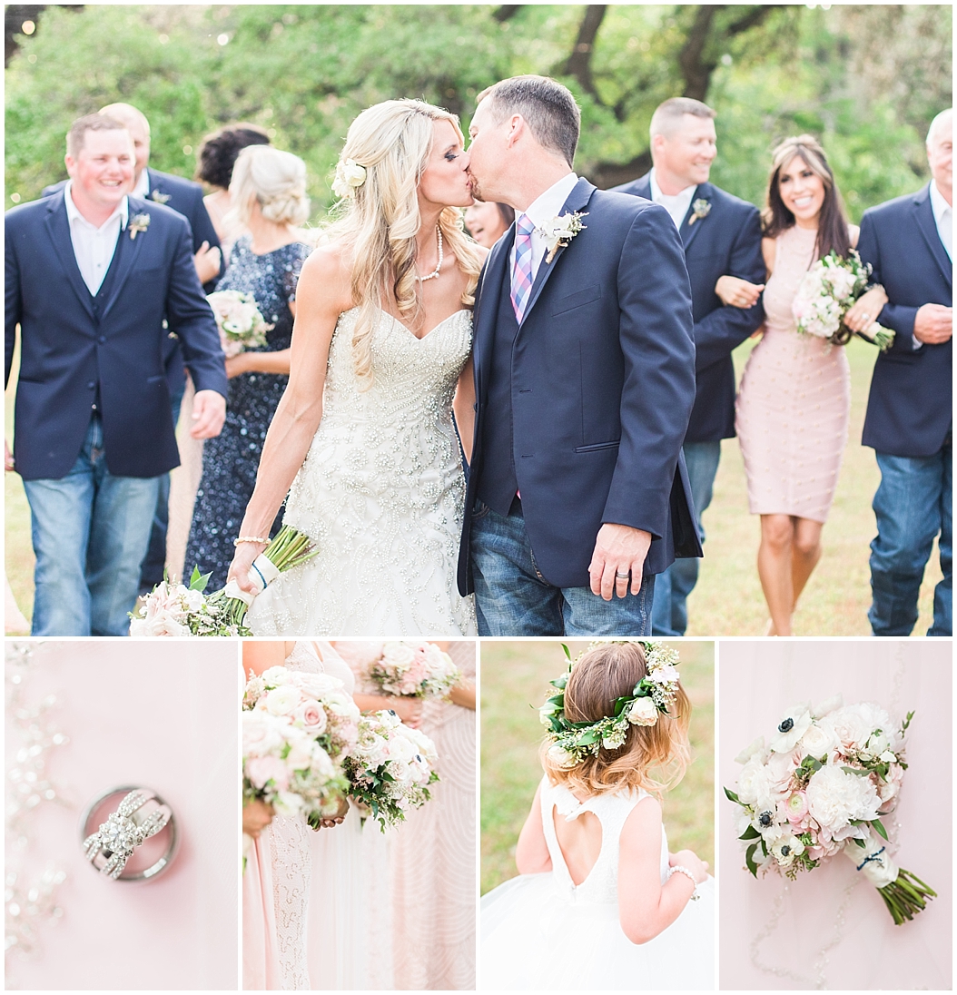 blush navy and gold wedding at Sisterdale dance hall in Boerne Texas by Allison Jeffers Wedding Photography 0126