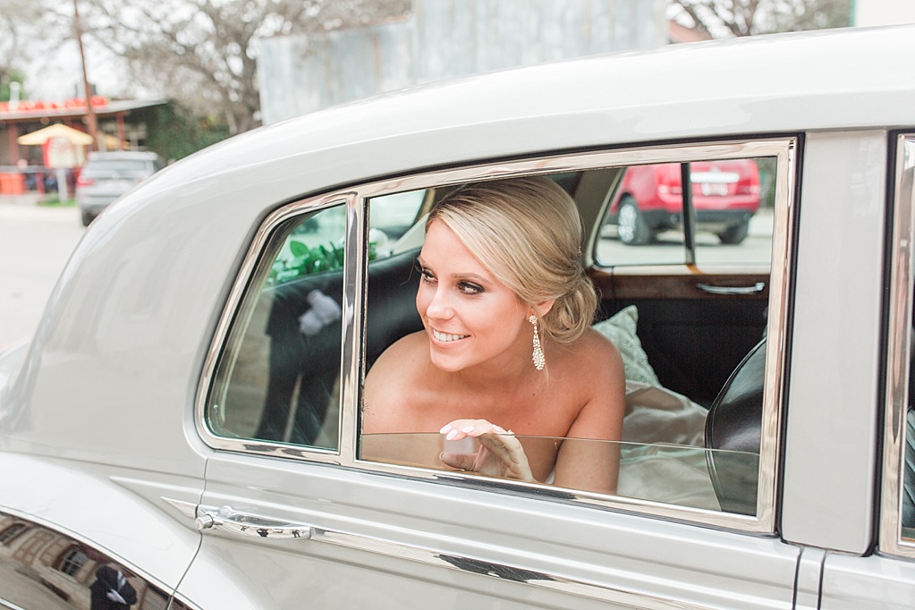 An Art Deco Black Tie Wedding at The Ingenhuett On High in Comfort Texas Featuring a Bentley Vintage Car and Blush Wedding Dress 0023