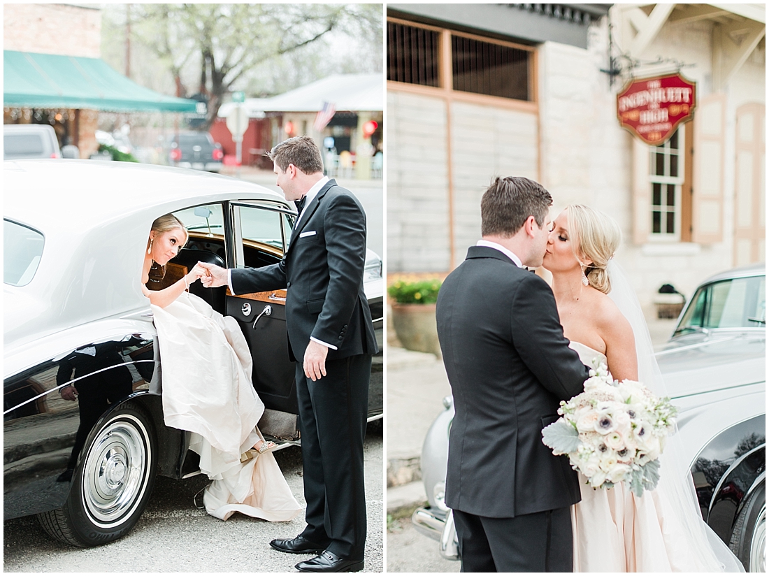 An Art Deco Black Tie Wedding at The Ingenhuett On High in Comfort Texas Featuring a Bentley Vintage Car and Blush Wedding Dress 0051