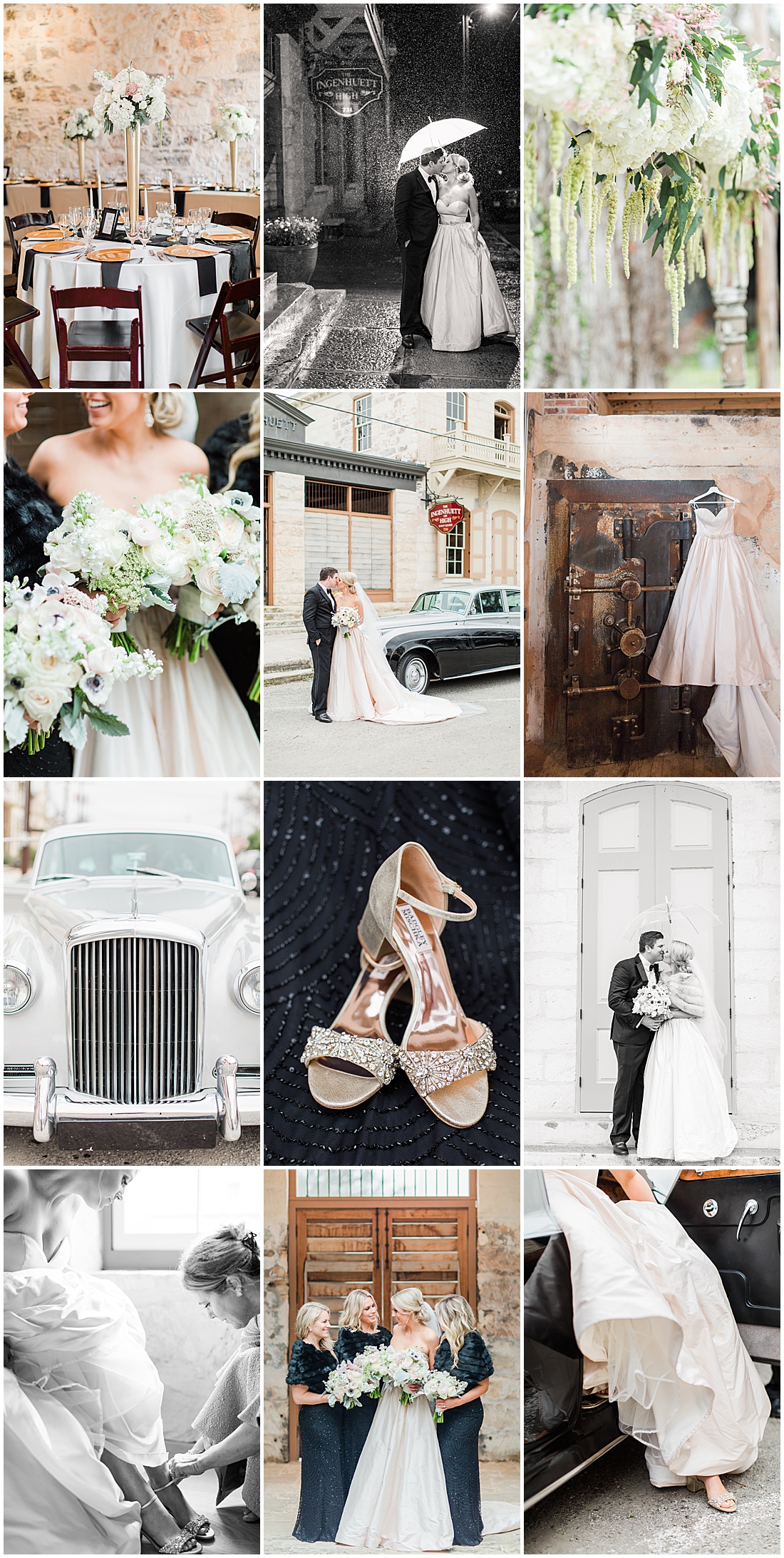 black and white themed wedding at the ingenhuette on high in comfort texas 0001