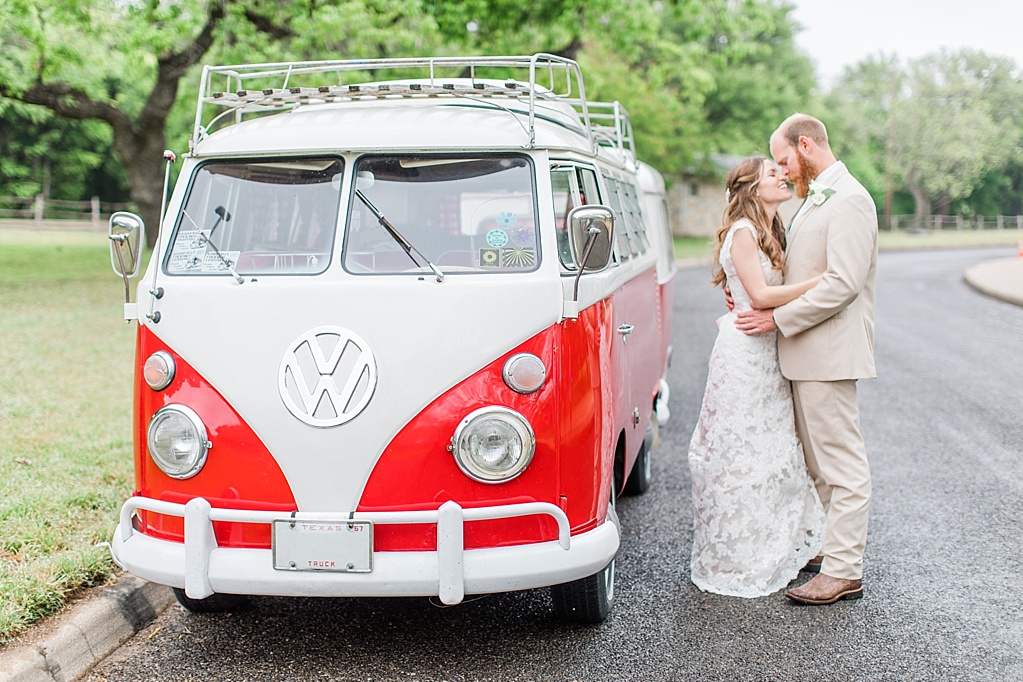 A Sring blush Catholic Wedding in Fredericksburg Texas featuring a volkswagon bus 0031