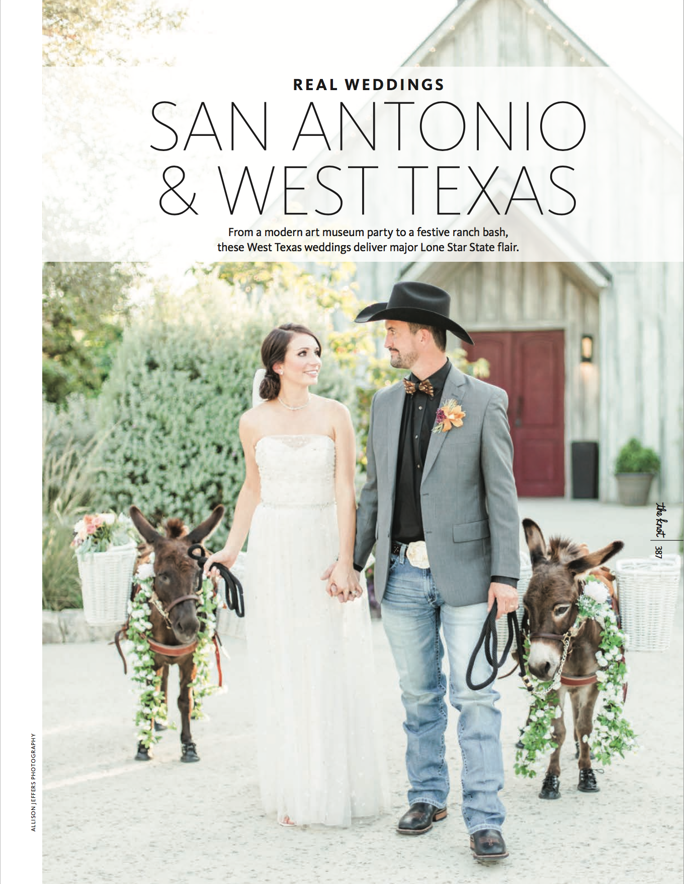Paniolo Ranch Wedding with Donkeys Featured in The Knot Texas 2018 by Allison Jeffers Wedding Photography