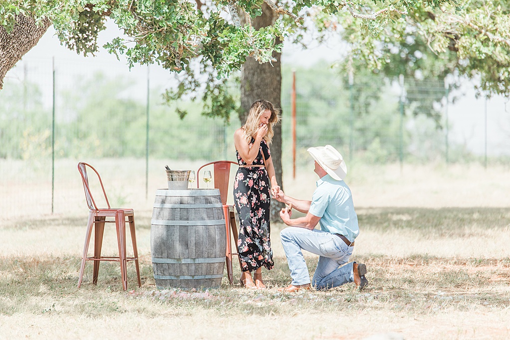 a surprise proposal at 1851 vineyard in Fredericksburg, Texas by Allison Jeffers Wedding Photography 0002