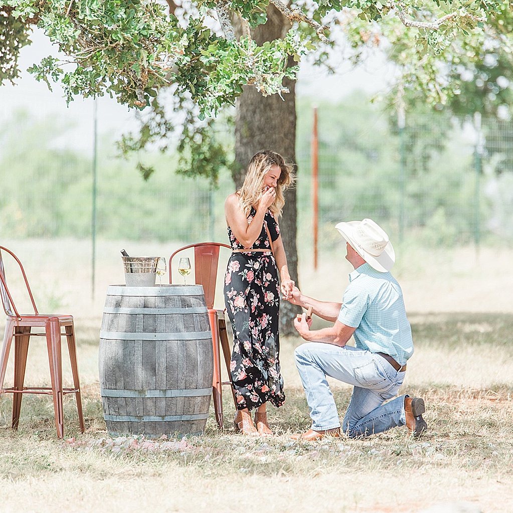 a surprise proposal at 1851 vineyard in Fredericksburg, Texas by Allison Jeffers Wedding Photography 0041