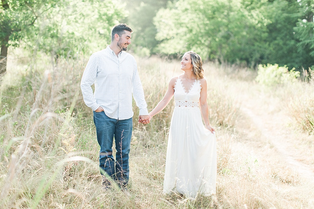 summer Boerne engagement photos at cibolo nature center with white lulus dress 0001