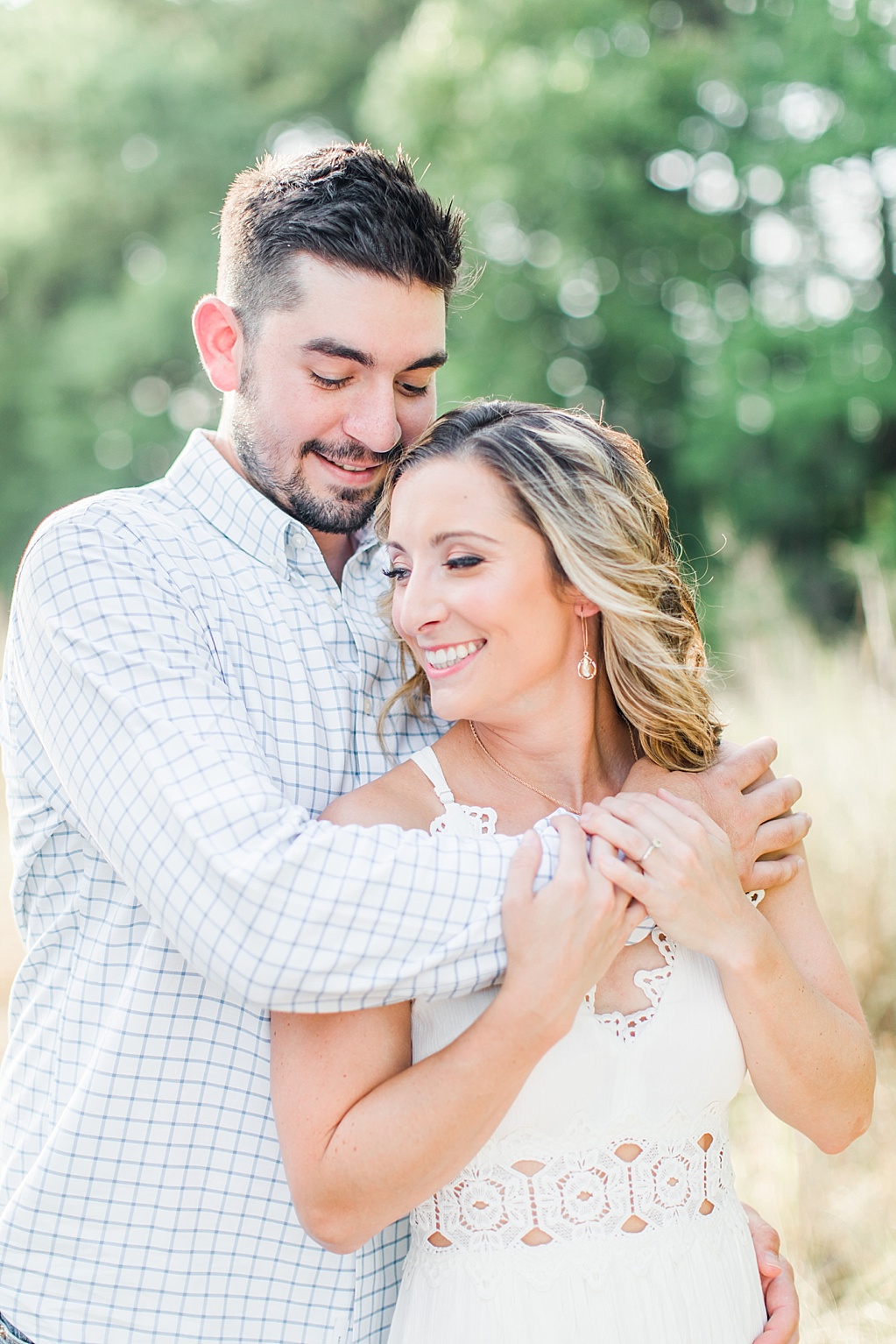 summer Boerne engagement photos at cibolo nature center with white lulus dress 0011