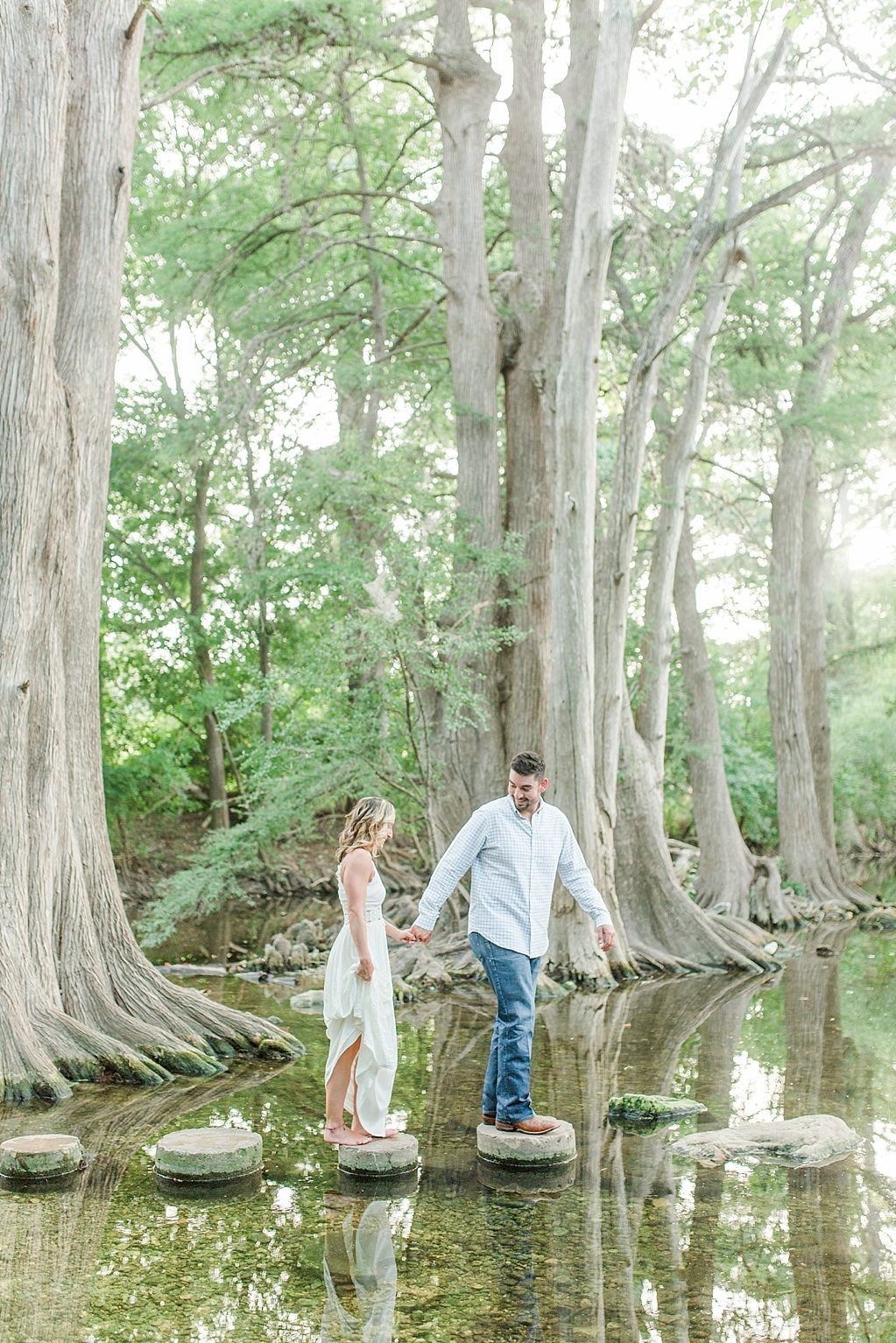 summer Boerne engagement photos at cibolo nature center with white lulus dress 0018