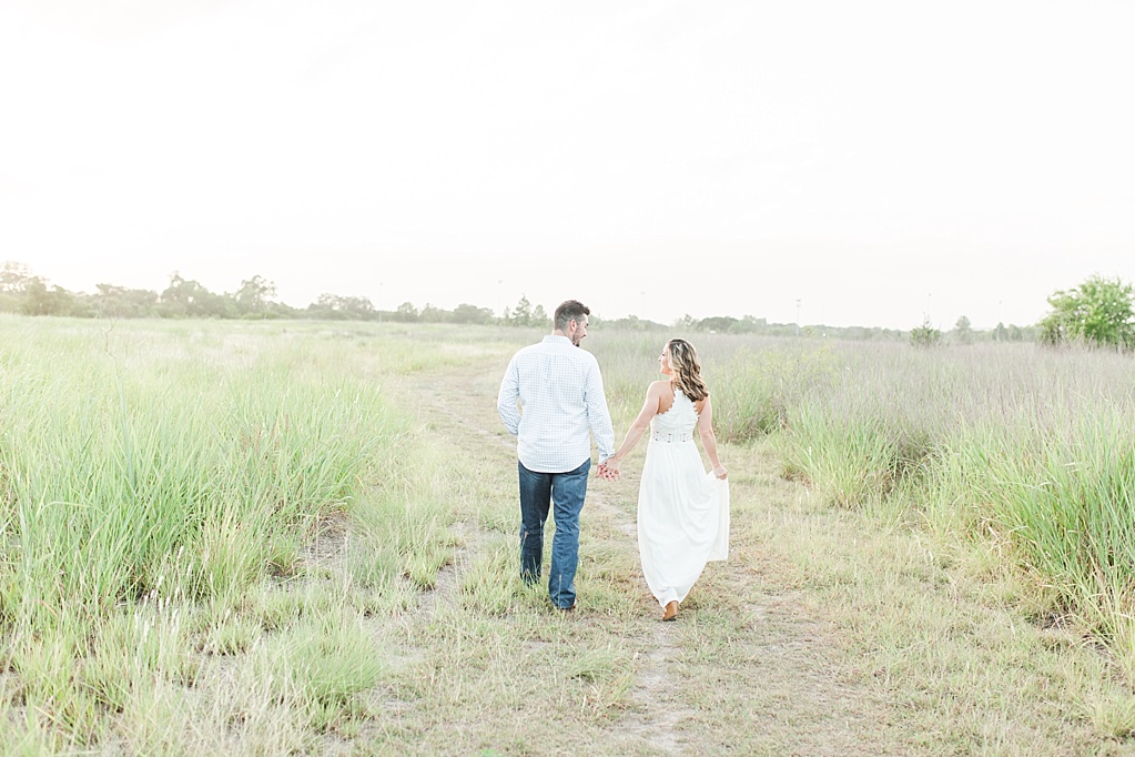 summer Boerne engagement photos at cibolo nature center with white lulus dress 0024