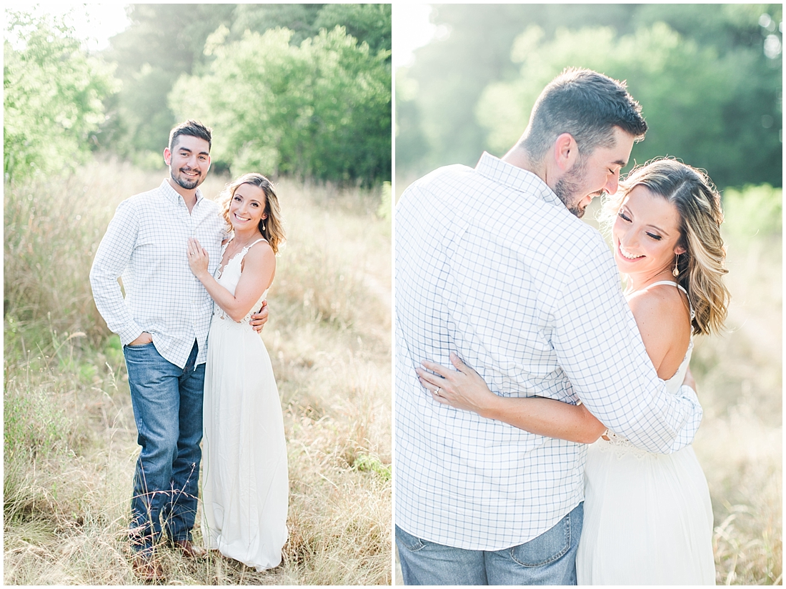 summer Boerne engagement photos at cibolo nature center with white lulus dress 0028