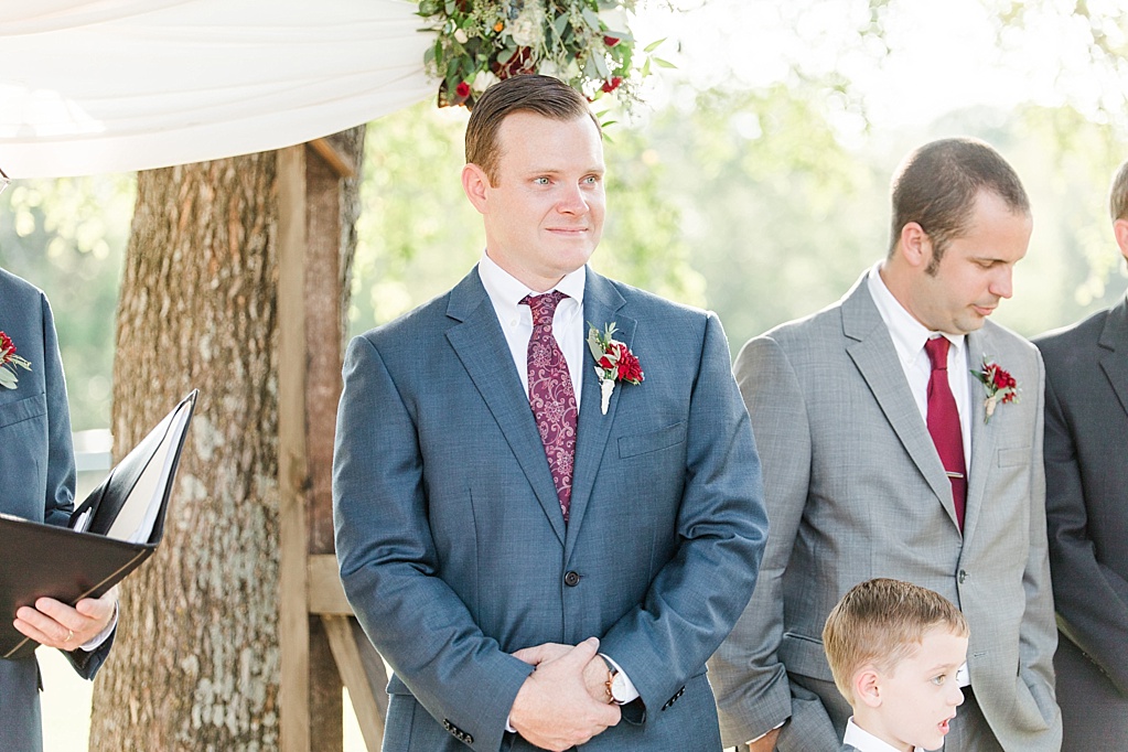 Burgundy Fall Wedding at CW Hill Country Ranch in Boerne Texas by Allison Jeffers Photography 0050