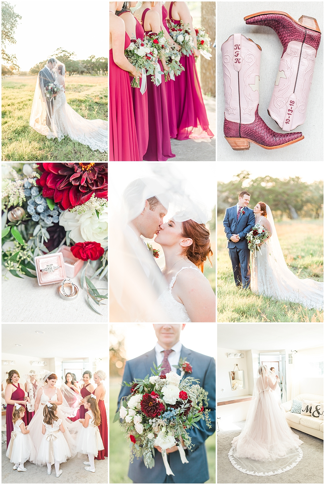 Burgundy Fall Wedding at CW Hill Country Ranch in Boerne Texas by Allison Jeffers Photography 0167