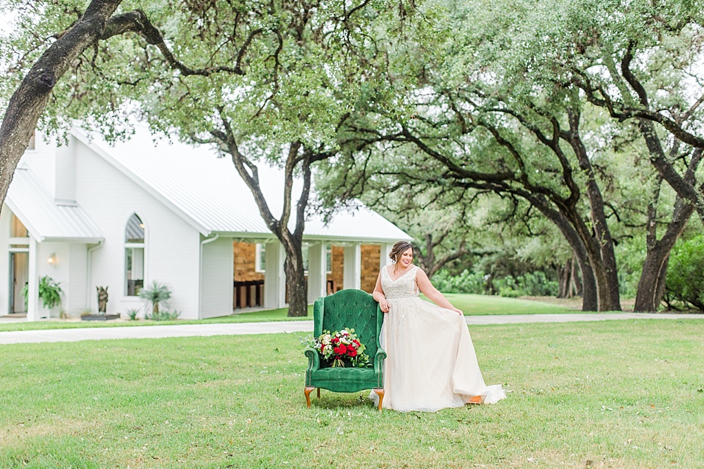 Bridal photos at The Chandelier of Gruene New Braunfels in the rain 0008