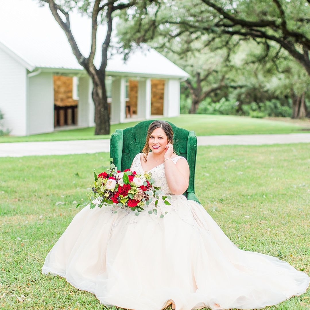 Bridal photos at The Chandelier of Gruene New Braunfels in the rain 0041