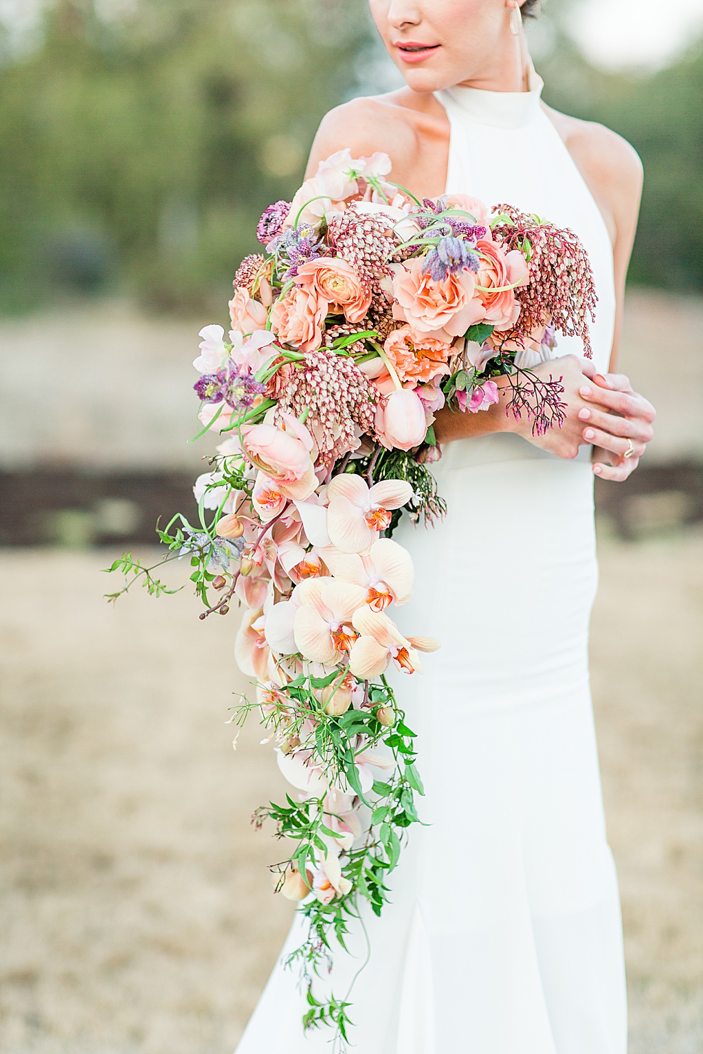 Blush mauve peach and coral wedding inspiration at Prospect House in Dripping Springs Texas wedding venue by Allison Jeffers Photography 0047
