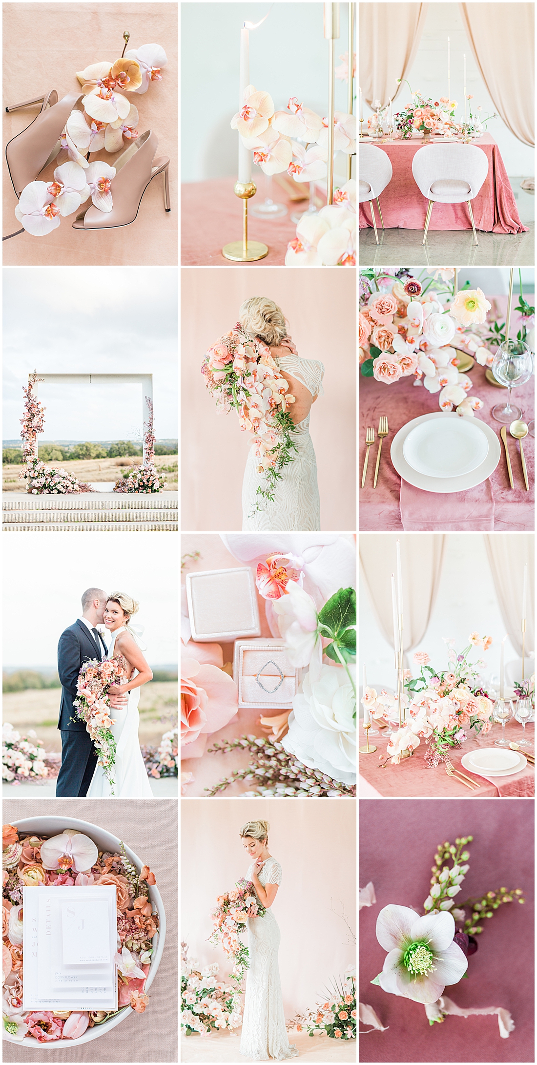 Blush mauve peach and coral wedding inspiration at Prospect House in Dripping Springs Texas wedding venue by Allison Jeffers Photography 0057