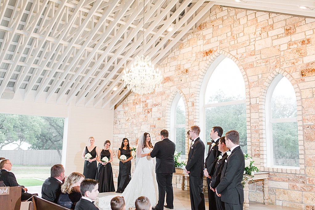 A Rainy Day Black and White Wedding at The Chandelier of Gruene 0044