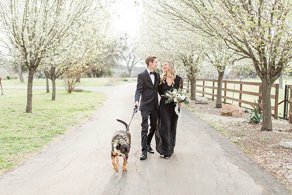King River Ranch Wedding Venue in Johnson City Engagement Photos in the white Pear blossoms by Allison Jeffers Wedding Photography 0004