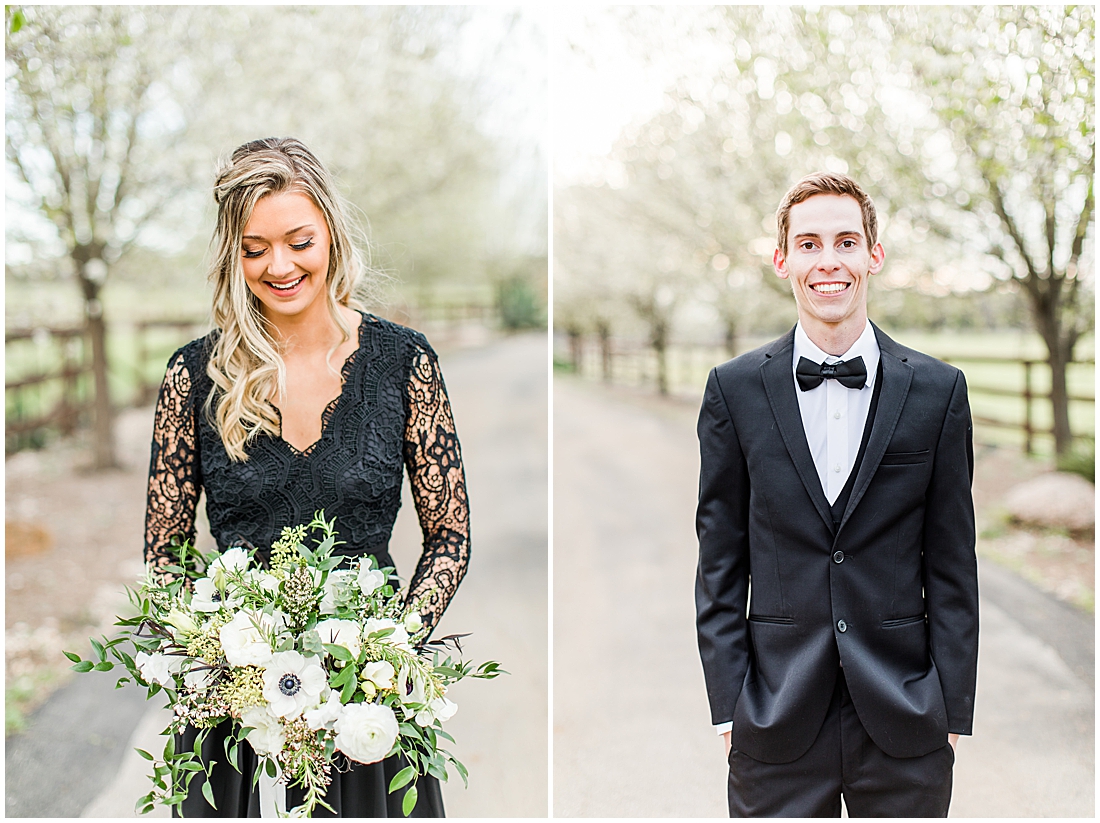 King River Ranch Wedding Venue in Johnson City Engagement Photos in the white Pear blossoms by Allison Jeffers Wedding Photography 0014