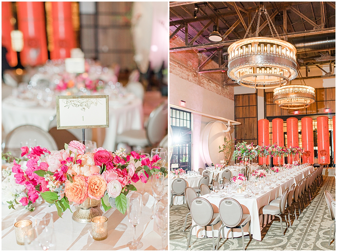 A Summer Wedding at Hotel Emma in San Antonio featuring hot pink bougainvillea florals 0207