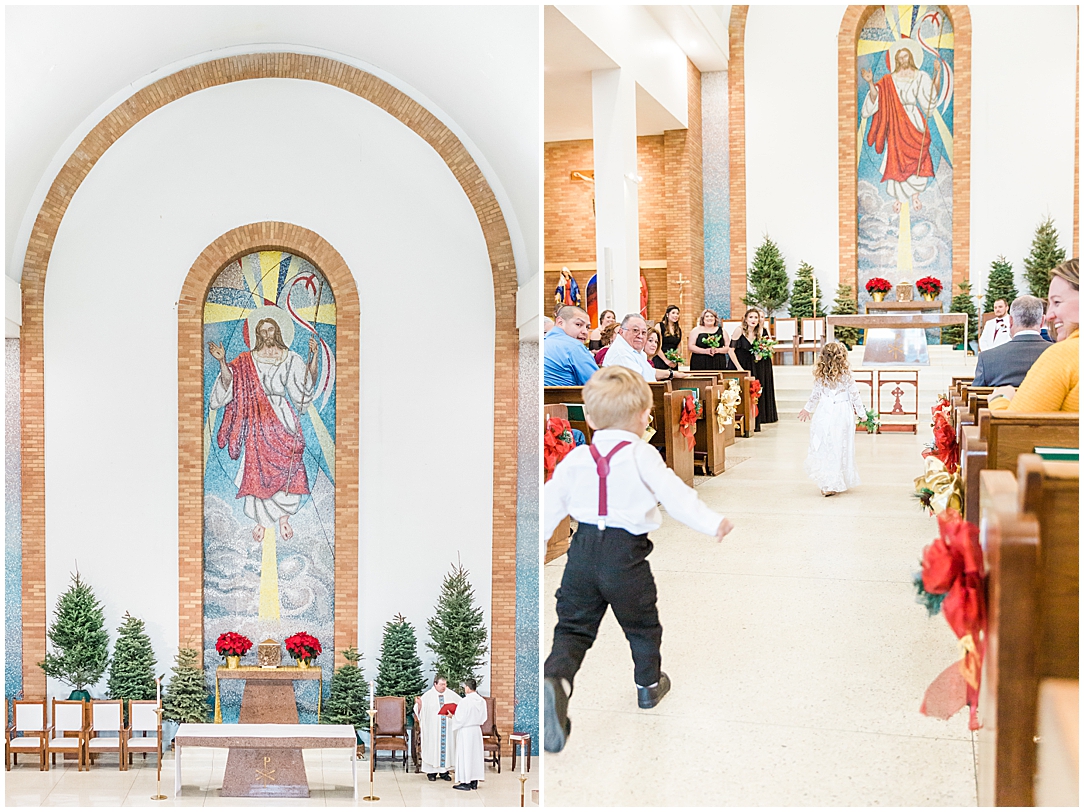 Chandelier of gruene reception and St. John the Evangelist Catholic Church in San Marcos, Tx wedding ceremony 0033