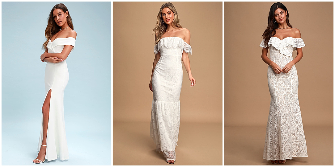 white dresses and jumpsuits for elopements and intimate weddings with floral options short and maxi lengths 0002