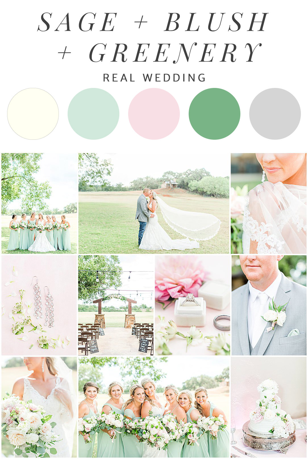 sage blush greenery ivory grey summer wedding inspiration