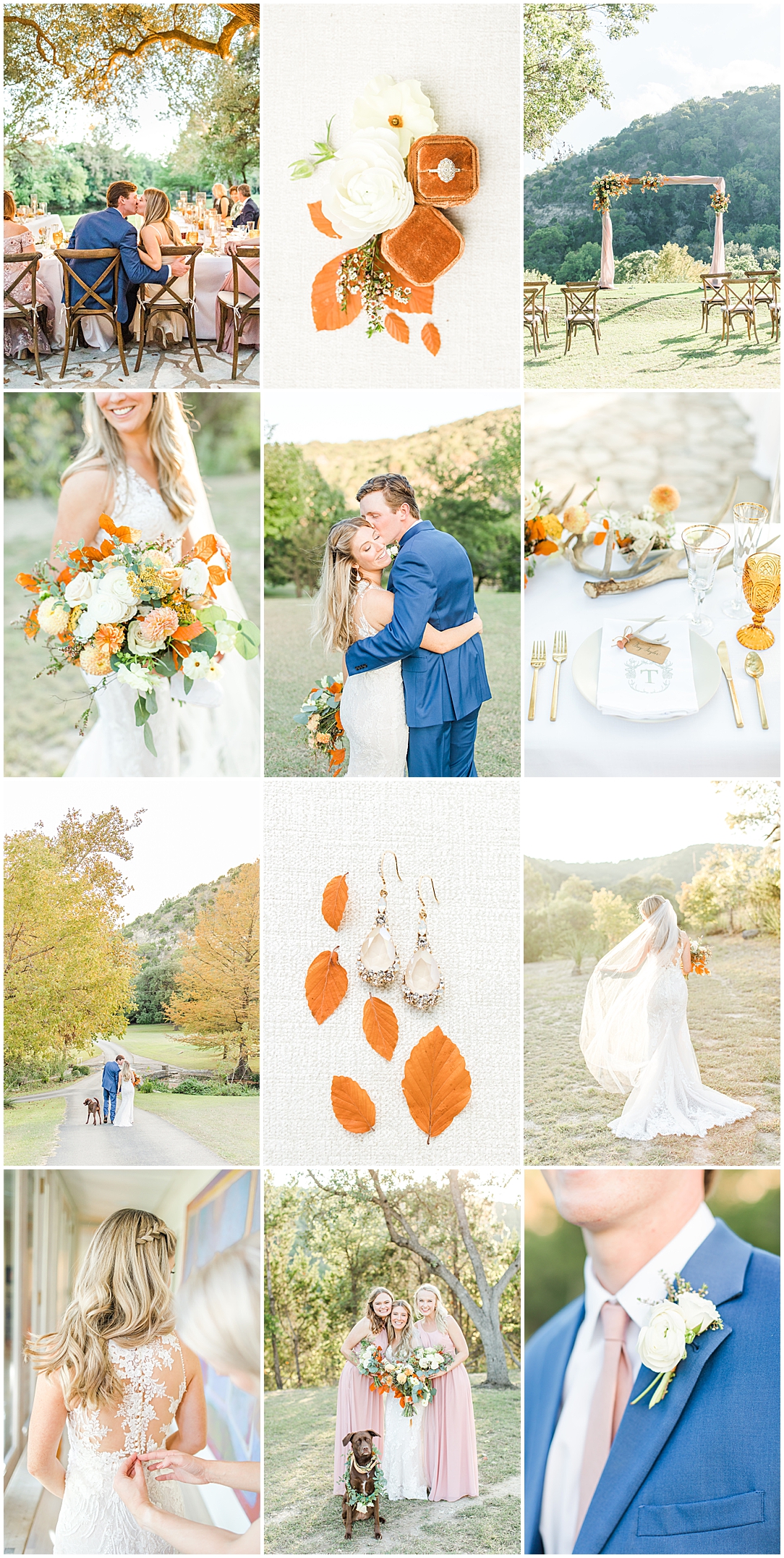 Terra Cotta Fall Micro Wedding in Kerrville Texas at a private estate in the Hill Country by Allison Jeffers Photography 0131
