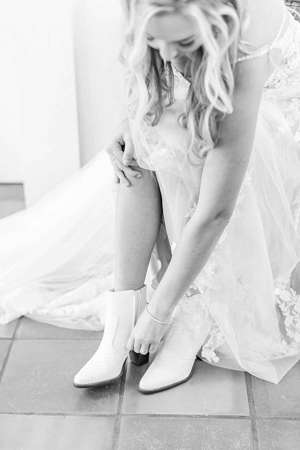 white booties bridal boots