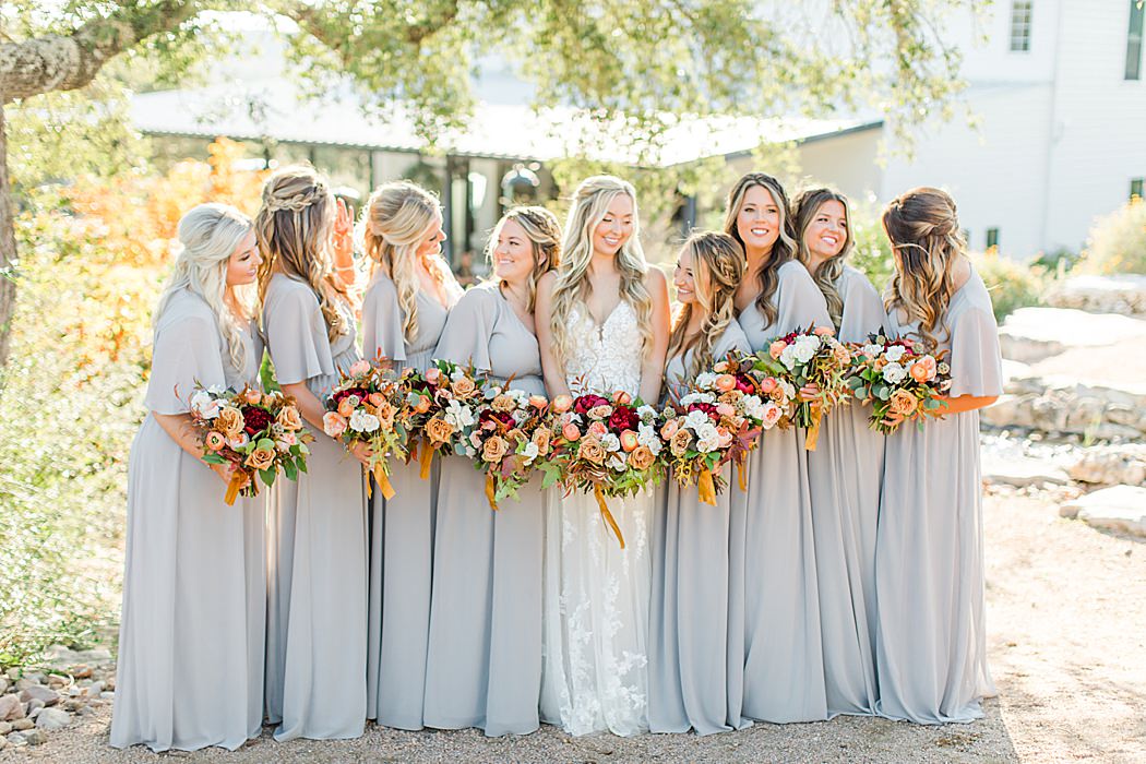 A Grey and Peach Fall Wedding at Contigo Ranch in Fredericksburg Texas by Allison Jeffers Photography 00017