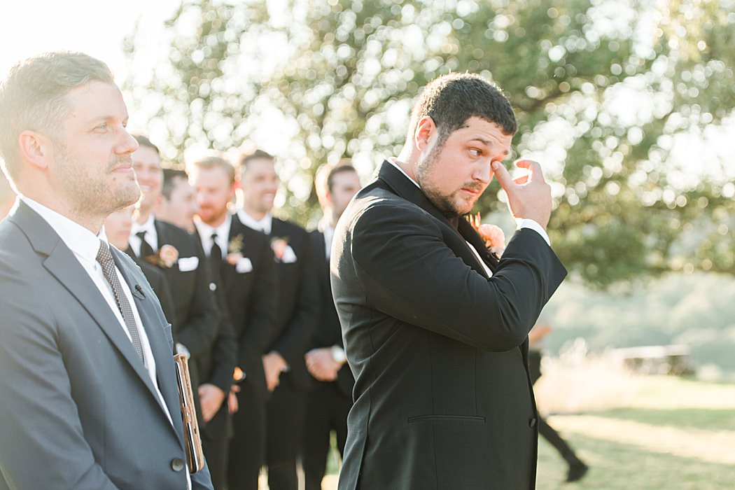 A Grey and Peach Fall Wedding at Contigo Ranch in Fredericksburg Texas by Allison Jeffers Photography 00031