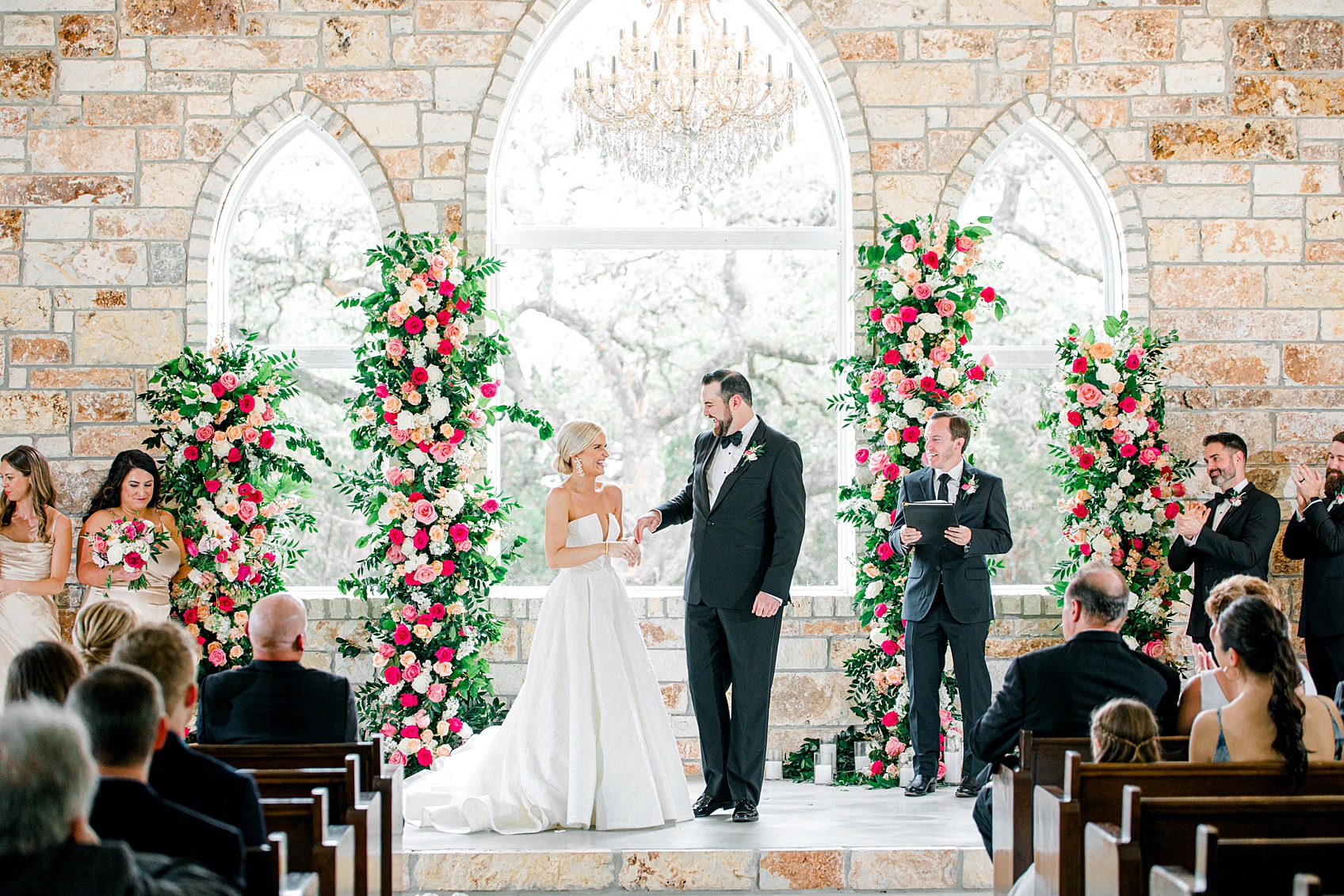 Pink Floral Spring Wedding at The Chandelier of Gruene By Allison Jeffers Wedding Photography 0058