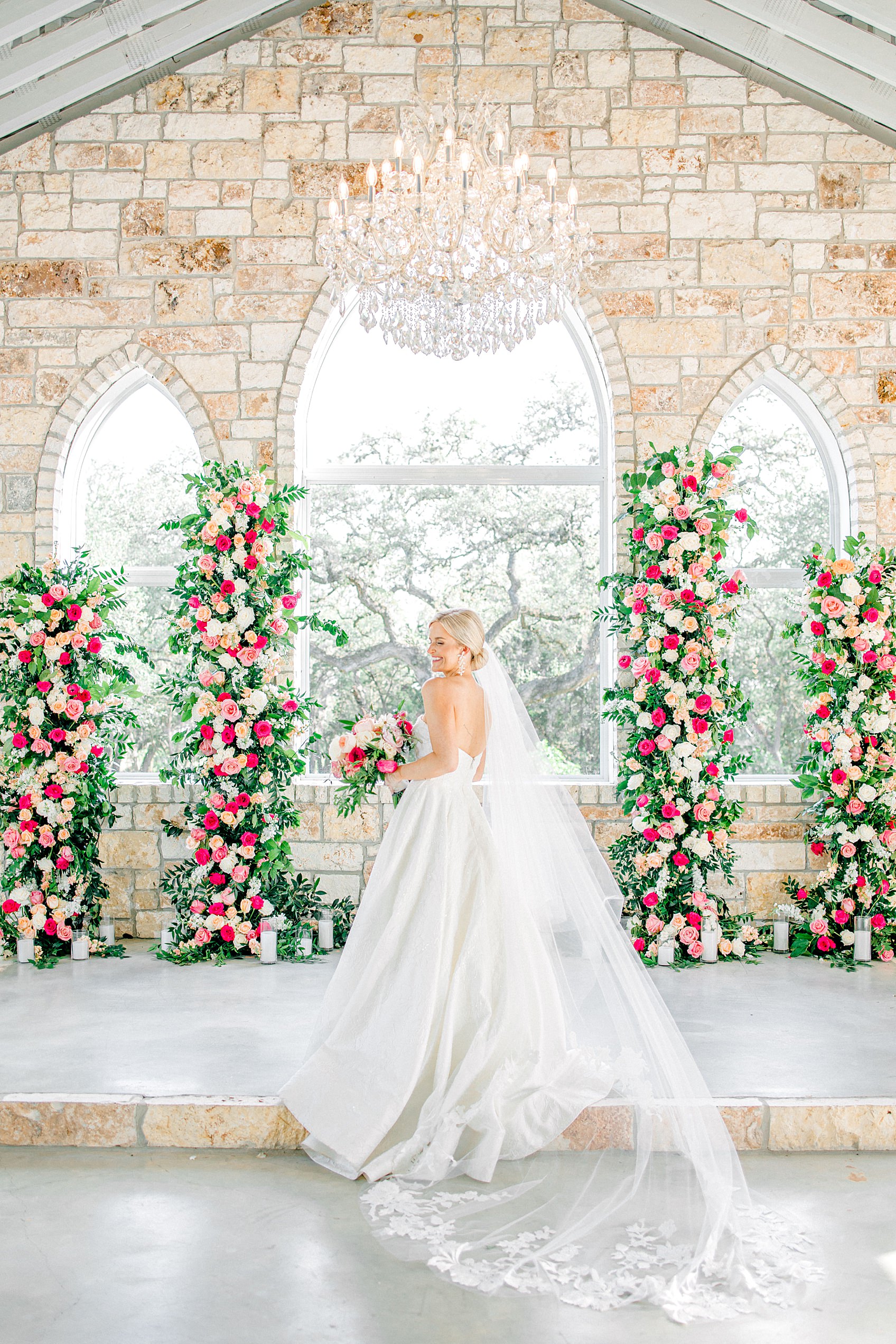 Pink Floral Spring Wedding at The Chandelier of Gruene By Allison Jeffers Wedding Photography 0080