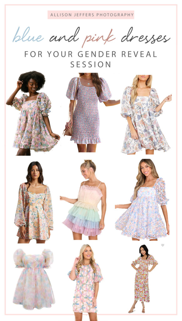 Pink and Blue Dresses For Gender Reveals